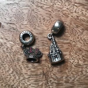 Disney Pandora Minnie Ears and Cinderella Castle